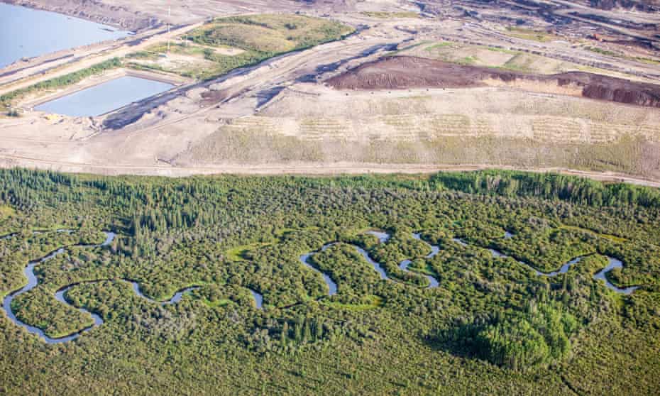 CX4H4N Boreal forest trees clear felled to make way for a new tar sands mine north of Fort McMurray, Alberta,