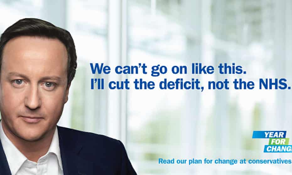 Pledge to protect the NHS … a Conservative party election poster from 2010