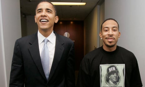 Ludacris and the then Senator Barack Obama in 2008.