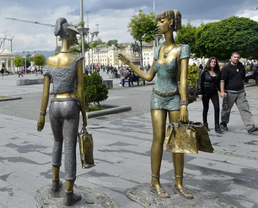 Kitsch statues in Skopje