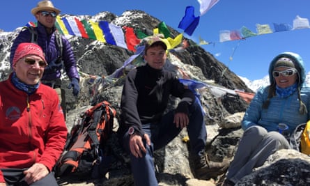 From left, David Hamilton, Jagged Globe's Everest leader, with clients Dan Fredinburg, Michele Battelli and Selina Dicker.
