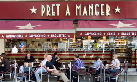pret with customers outside