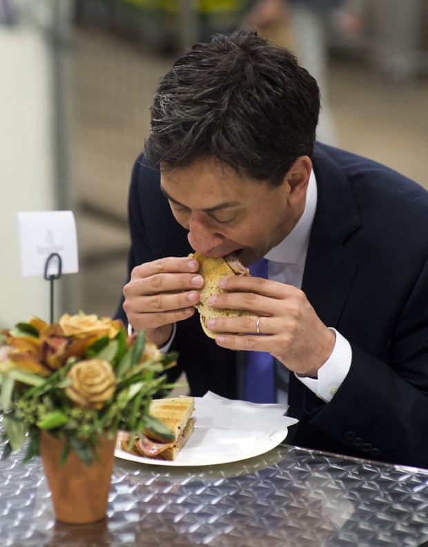 Ed Miliband eating a sandwich