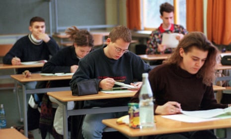 German students sit the Abitur exam.