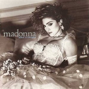 Madonna on the cover of Like A Virgin