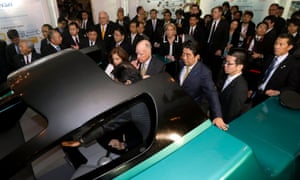 California Governor Jerry Brown, Japanese Prime Minister Shinzo Abe