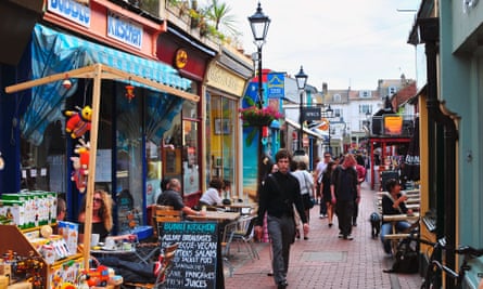 The North Laine shopping area in Brighton