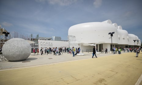 South Korea’s ‘futuristic white space-blob’ at Expo 2015 in Milan, which opened on 1 May.