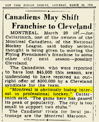 Forgotten NHL Expansion side of 67' - Cleveland Barons » Chasing