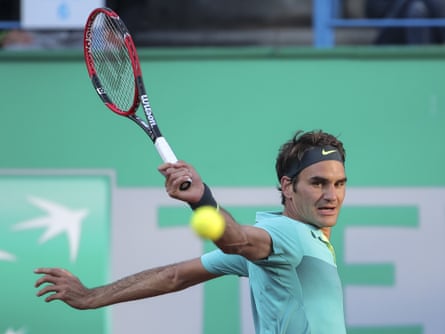 The Federer topspin backhand. Photograph: STR/AP