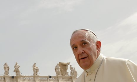 Pope Francis arrives to lead the weekly audience in Saint Peter's Square at the Vatican May 6, 2015.
