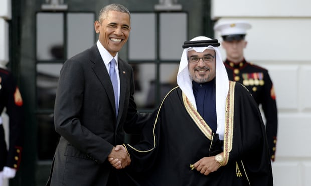 Barack Obama welcomes Prince Salman bin Hamad Al-Khalifa, Crown Prince of The Kingdom of Bahrain at the White House.
