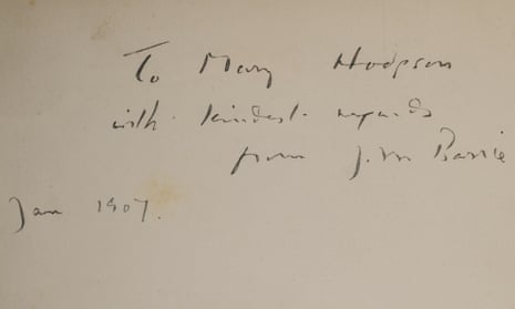 The first-edition book of Peter Pan signed for Mary Hodgson by the author JM Barrie.