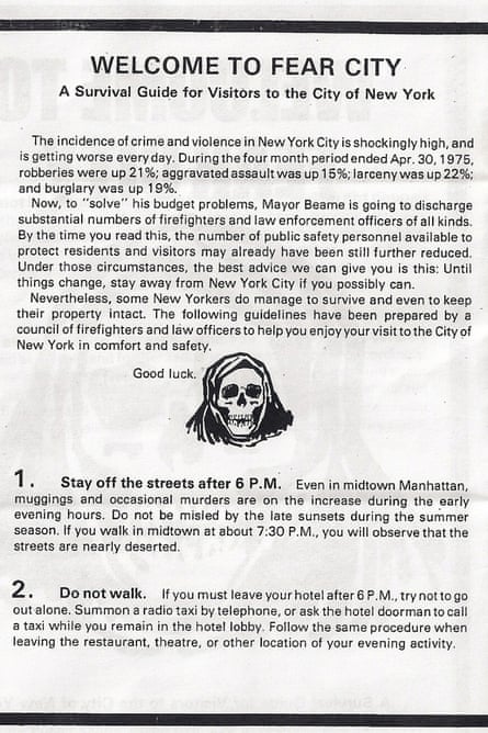 Page two of the Fear City pamphlet.