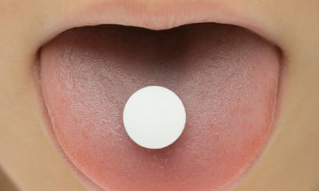 A pill on a tongue