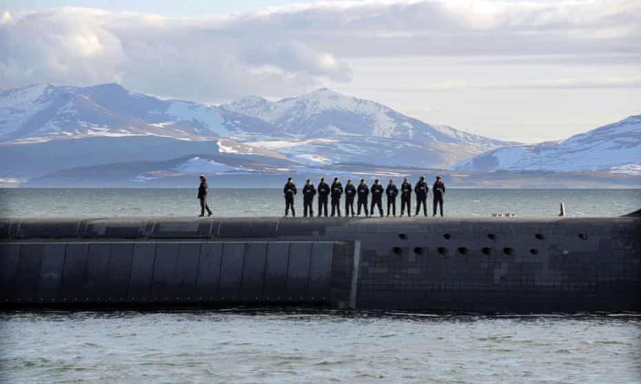 Trident nuclear submarine HMS Victorious, off the west coast of Scotland in 2013 before a visit by David Cameron.