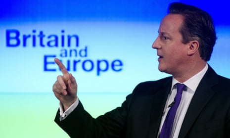David Cameron speaking on Britain’s future in Europe in 2013. The prime minister is determined to hold the referendum by the end of 2017. 