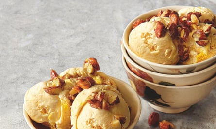 Yotam Ottolenghi's almond, cardamom and saffron ice-cream: 'You'll need to start a day ahead.'