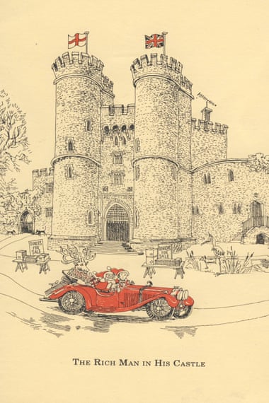 A Christmas illustration of Saltwood Castle by Rufus Segar