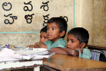 Boys at school in India