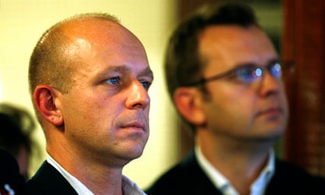 Steve Hilton pictured with David Cameron's former spin doctor Andy Coulson in 2007