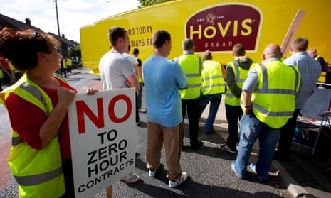 Striking workers at the Hovis bakery in Wigan in August 2013.