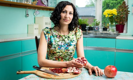 Yasmin Khan in her kitchen: ‘I want to show the positive side of Iran with my cooking.’ Photograph: Pal Hansen for the Observer