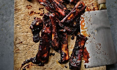 Barbecued hoisin and cola ribs.