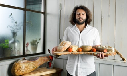 'The thing I admire most about the UK is how it grabs everything that is good and makes it its own': Omar Allibhoy with bread, cheese and ham.