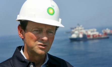 CEO of BP Tony Hayward stands on the deck of the Discover Enterprise drill ship during recovery operations May 28, 2010 in the Gulf of Mexico 55, miles south of Venice, Louisiana.