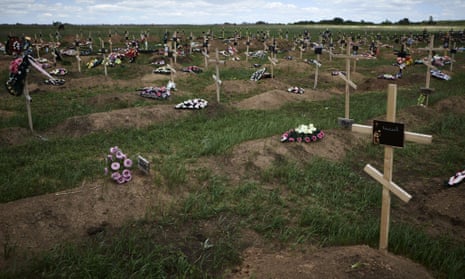 Graves of pro-Russian rebels in Donetsk, Ukraine.