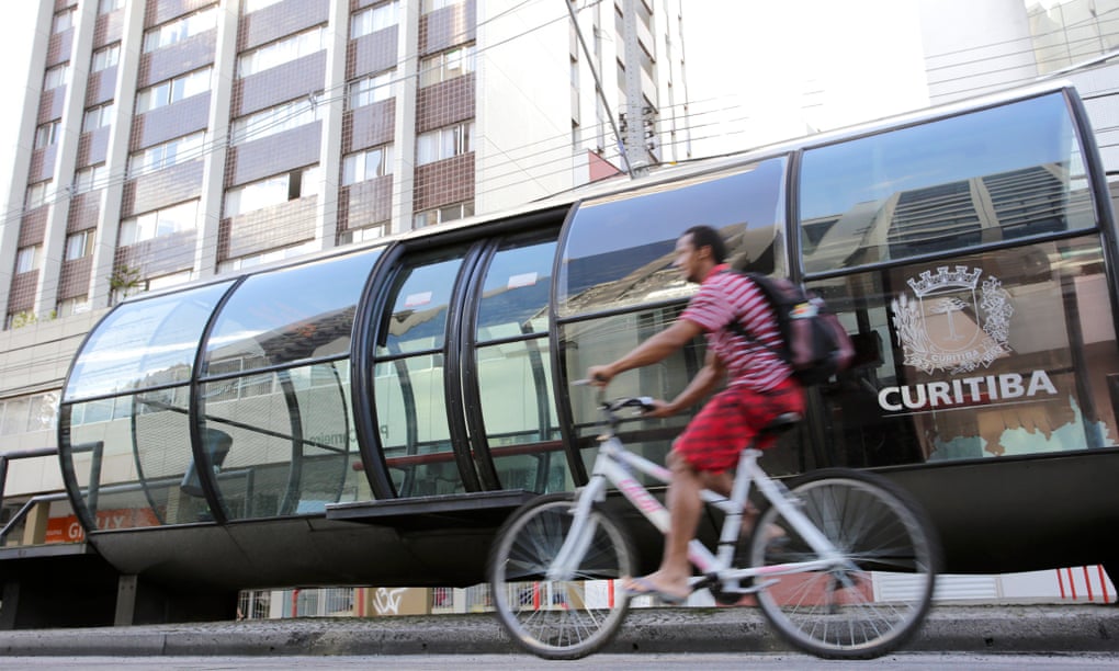 Curitiba's 357 tube-shaped stations connect the city's bus rapid transit system.