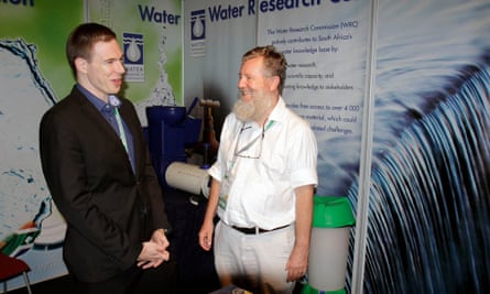 Stuart Woolley (L) and Chris Buckley (R), toilet experts at the Sanitation Conference at the ICC in Durban.