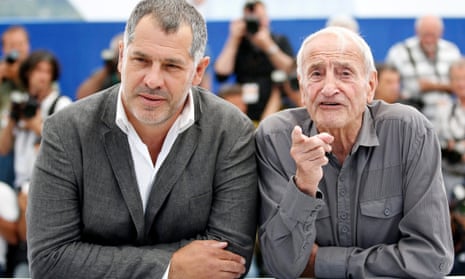 Luc Jacquet and Claude Lorius at the photocall for Ice and the Sky.