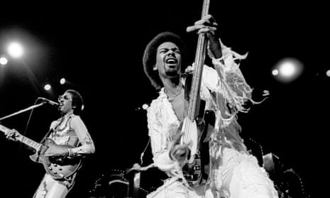 The Brothers Johnson – Louis, right and George, left – performing in New York in 1976. Photograph: Richard E Aaron/Redferns