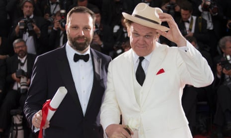 Director Yorgos Lanthimos (left), jury prize award winner for The Lobster with actor John C Reilly.