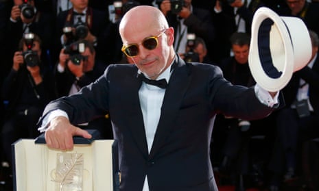 Director Jacques Audiard, Palme d'Or award winner for his film "Dheepan", poses after the closing ceremony of the 68th Cannes Film Festival in Cannes.