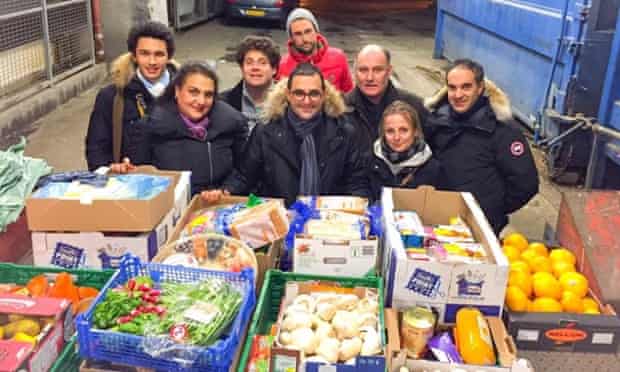 Arash Derambarsh with food collection