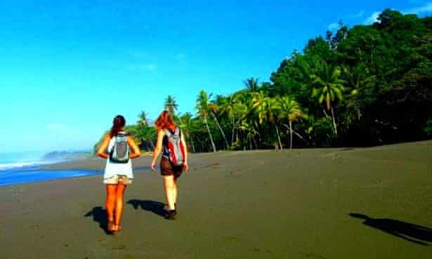 Volunteers exploring Costa Rica's coastline.