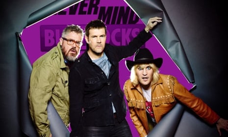 Never Mind the Buzzcocks currently features Phill Jupitus, Rhod Gilbert and Noel Fielding