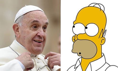 Pope Francis and Homer Simpson.
