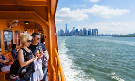 Passengers on New York's Staten Island ferry.