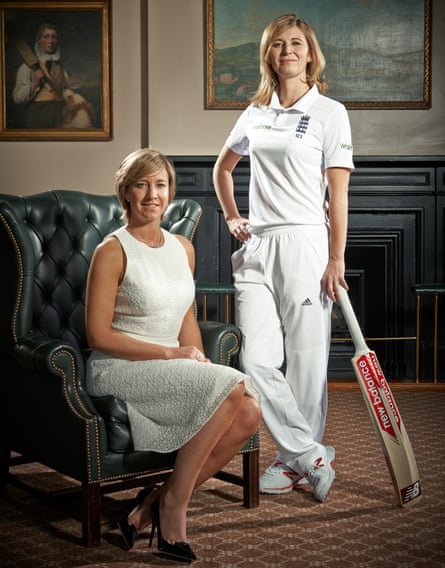 Going in to bat: head of women’s cricket Clare Connor and England captain Charlotte Edwards. Dress by Jason Wu. Shoes by Jimmy Choo. Hair and make-up by Juliana Sergot using Lancome and Tigi. Shot in the Writing Room at Lord’s Cricket Ground.