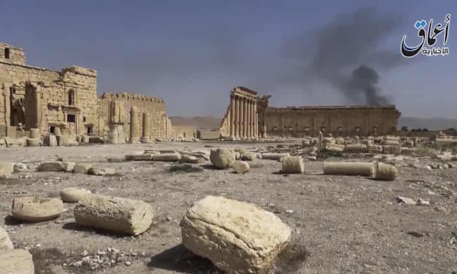 Video released by Islamic State supporters shows the archaeological ruins of Palmyra apparently undamaged.