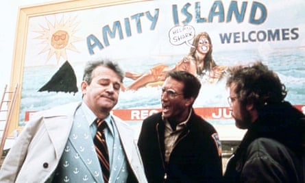 Murray Hamilton as the mayor of Amity, with Roy Scheider as police chief Brody and Richard Dreyfuss as Matt Hooper.