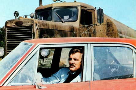 Dennis Weaver in Spielberg's TV movie Duel, in which a monster truck plays predator.