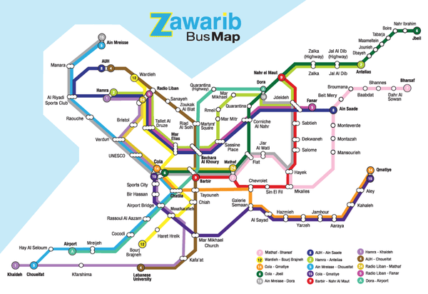 Beirut bus map