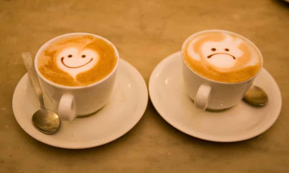 Coffee cups happy/sad