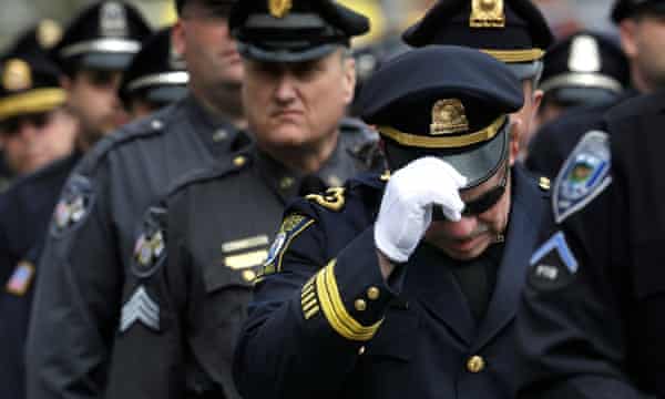 The memorial service for fallen officer Sean Collier, who was shot in his police car.