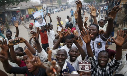 Supporters of the Muhammadu Buhari celebrate in Kano after he was elected to the presidency.